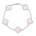 KLEEBLATT ARMBAND | SILBER ROSA