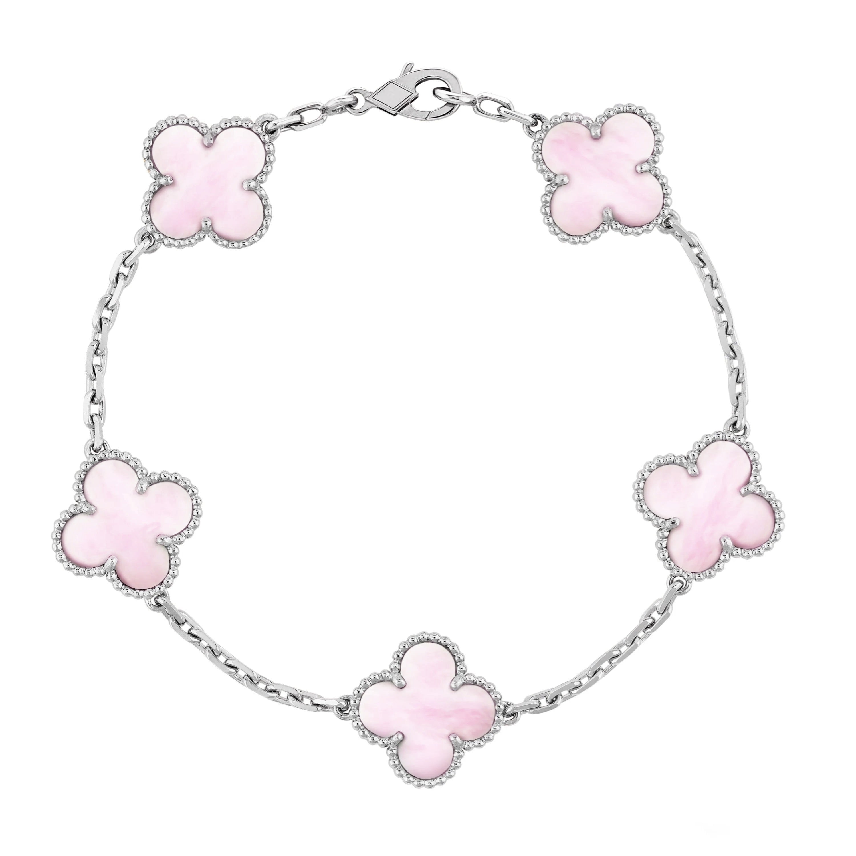 KLEEBLATT ARMBAND | SILBER ROSA