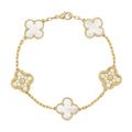 DELUXE KLEEBLATT ARMBAND | WEISSGOLD
