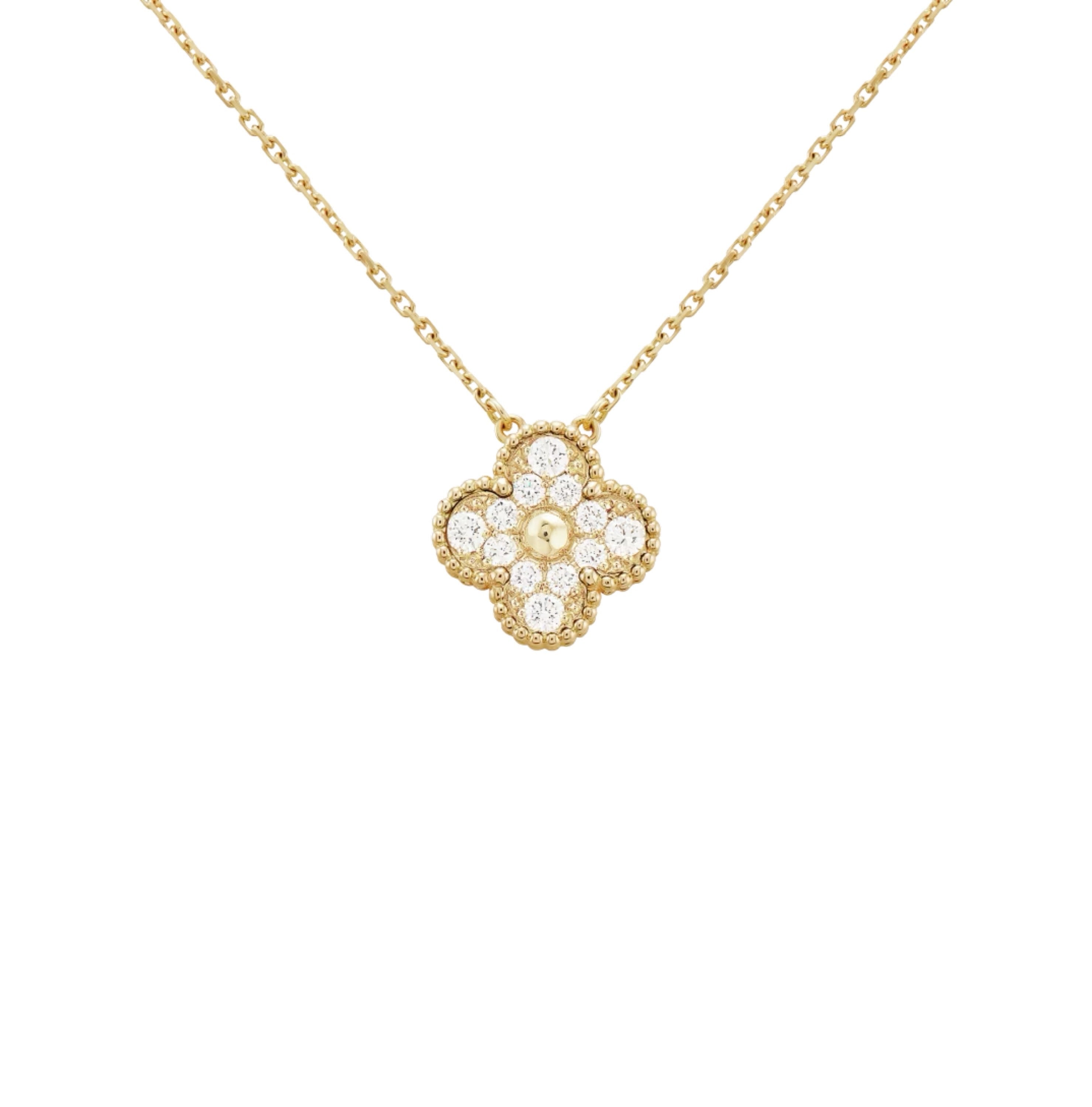 KLEEBLATT DIAMANTHALSKETTE | GOLD