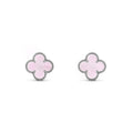 KLEEBLATT OHRRINGE | SILBER ROSA
