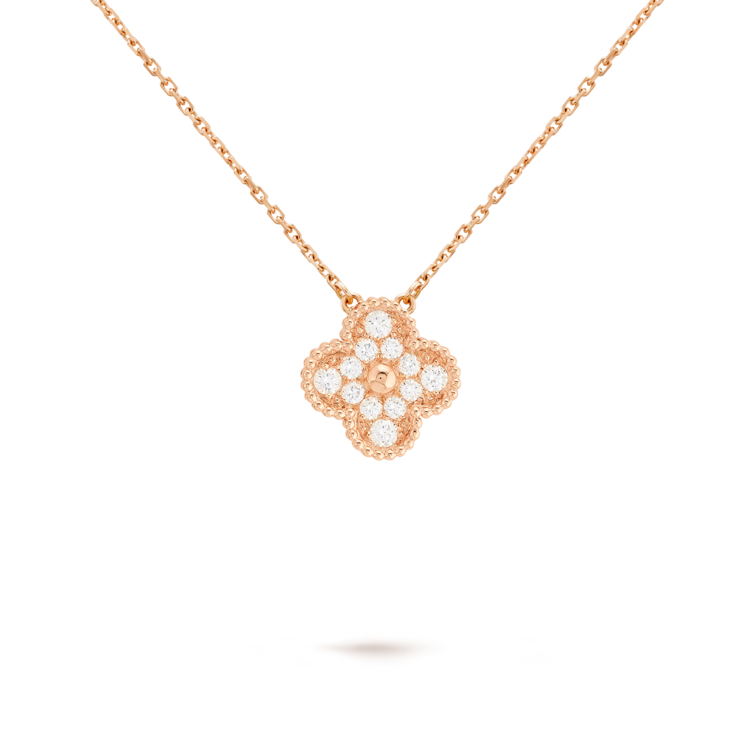 KLEEBLATT DIAMANTHALSKETTE | ROSÉGOLD