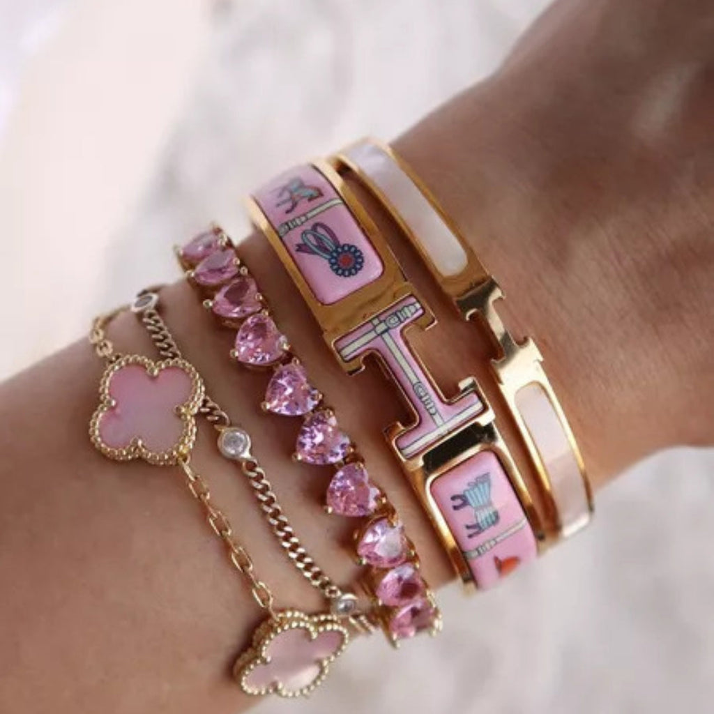 SENCE ARMBAND | ROSE QUARZ GOLD