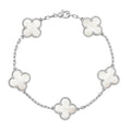 KLEEBLATT ARMBAND | SILBER WEISS