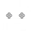 KLEEBLATT DIAMANT-OHRRINGE | SILBER