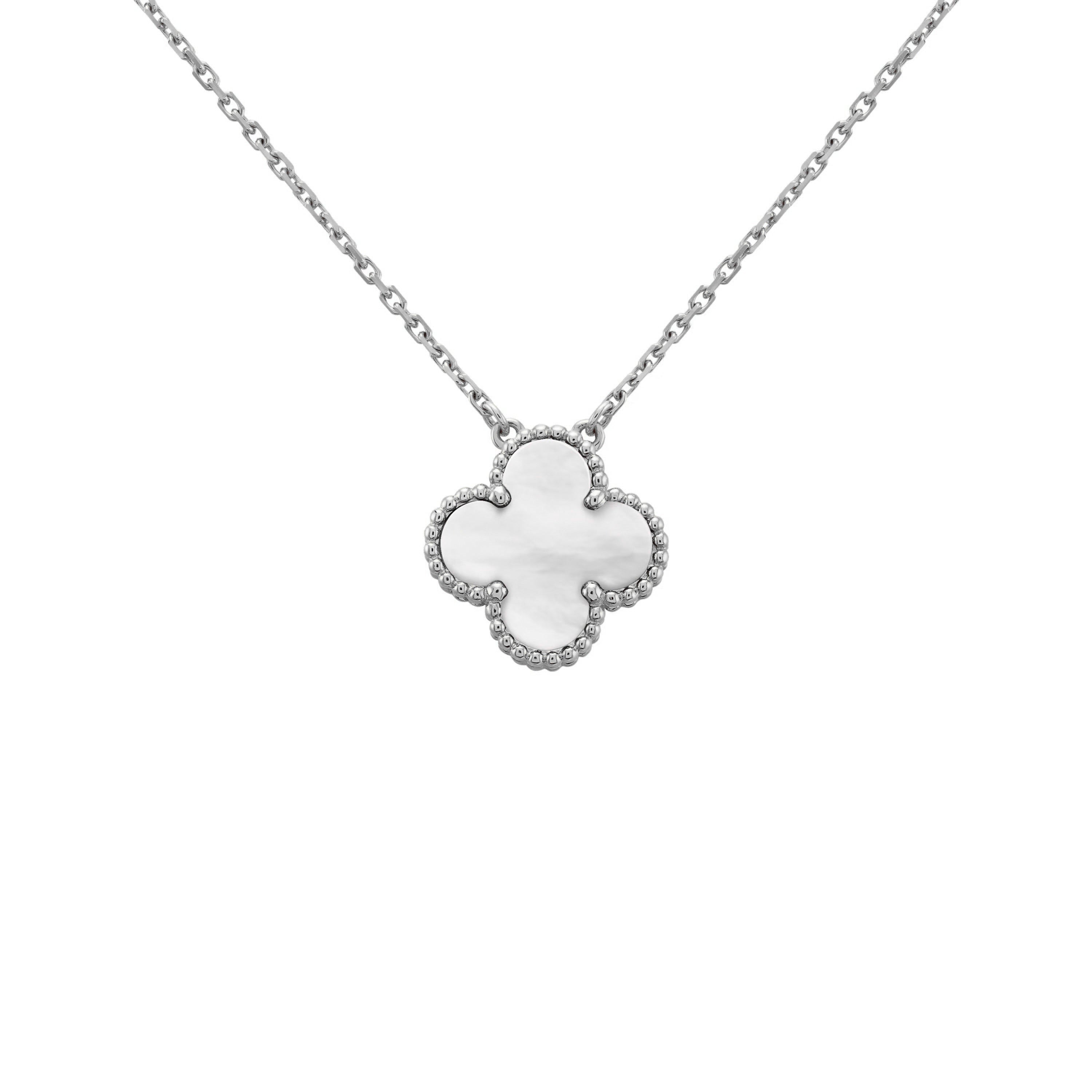 KLEEBLATT HALSKETTEN | SILBER WEISS
