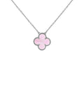 KLEEBLATT HALSKETTEN | PINK SILBER