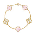 KLEEBLATT DIAMANT ARMBAND | GOLD ROSA