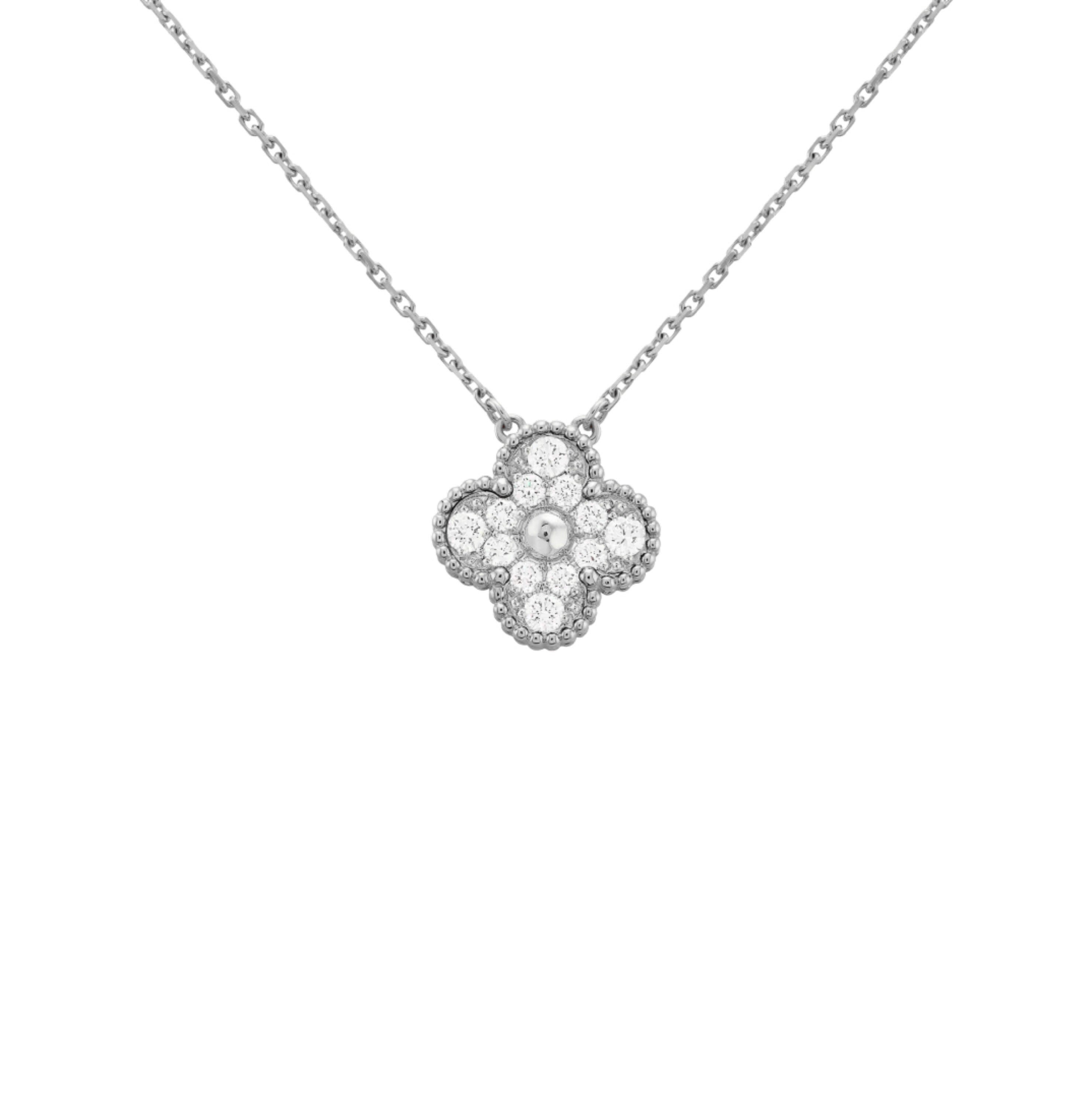 KLEEBLATT DIAMOND HALSKETTE | SILBER