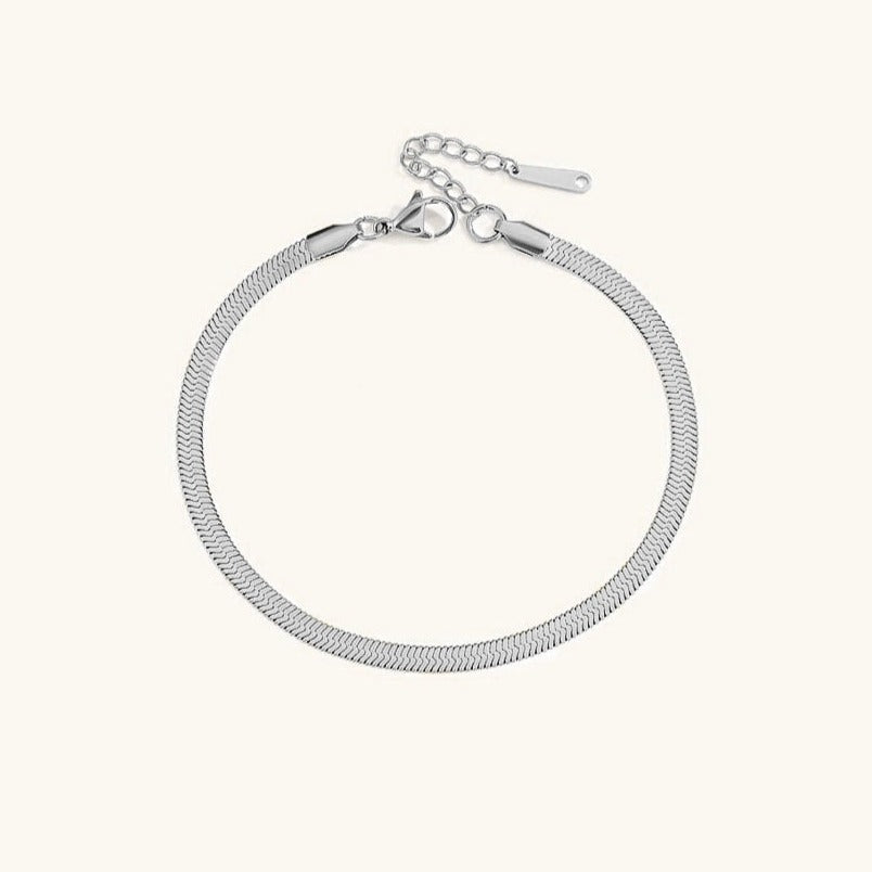 GIA GOLD HERRINGBONE FUSSKETTE