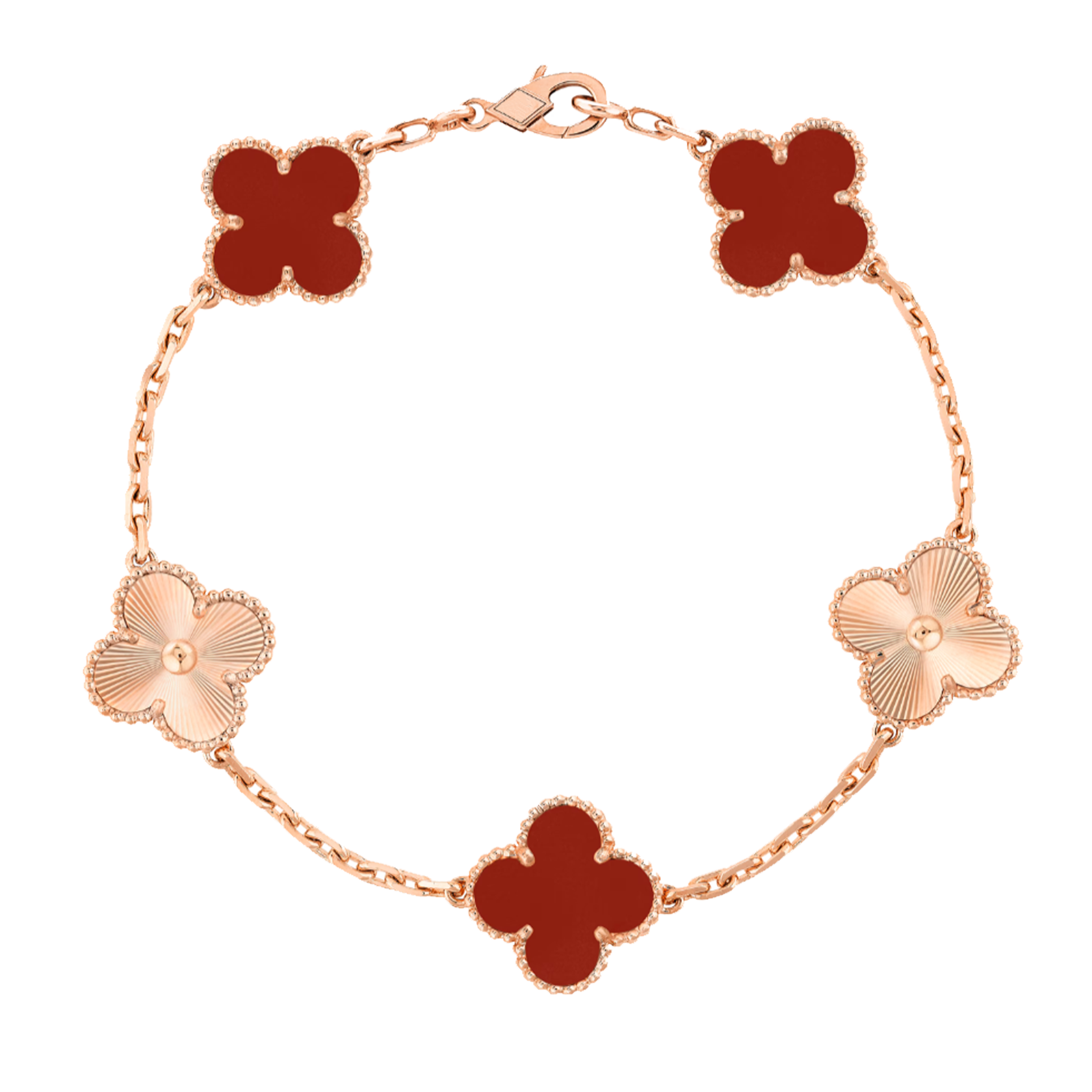 KLEEBLATT ARMBAND | ROTE ROSE GOLD