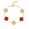 DELUXE KLEEBLATT ARMBAND | RUBIN