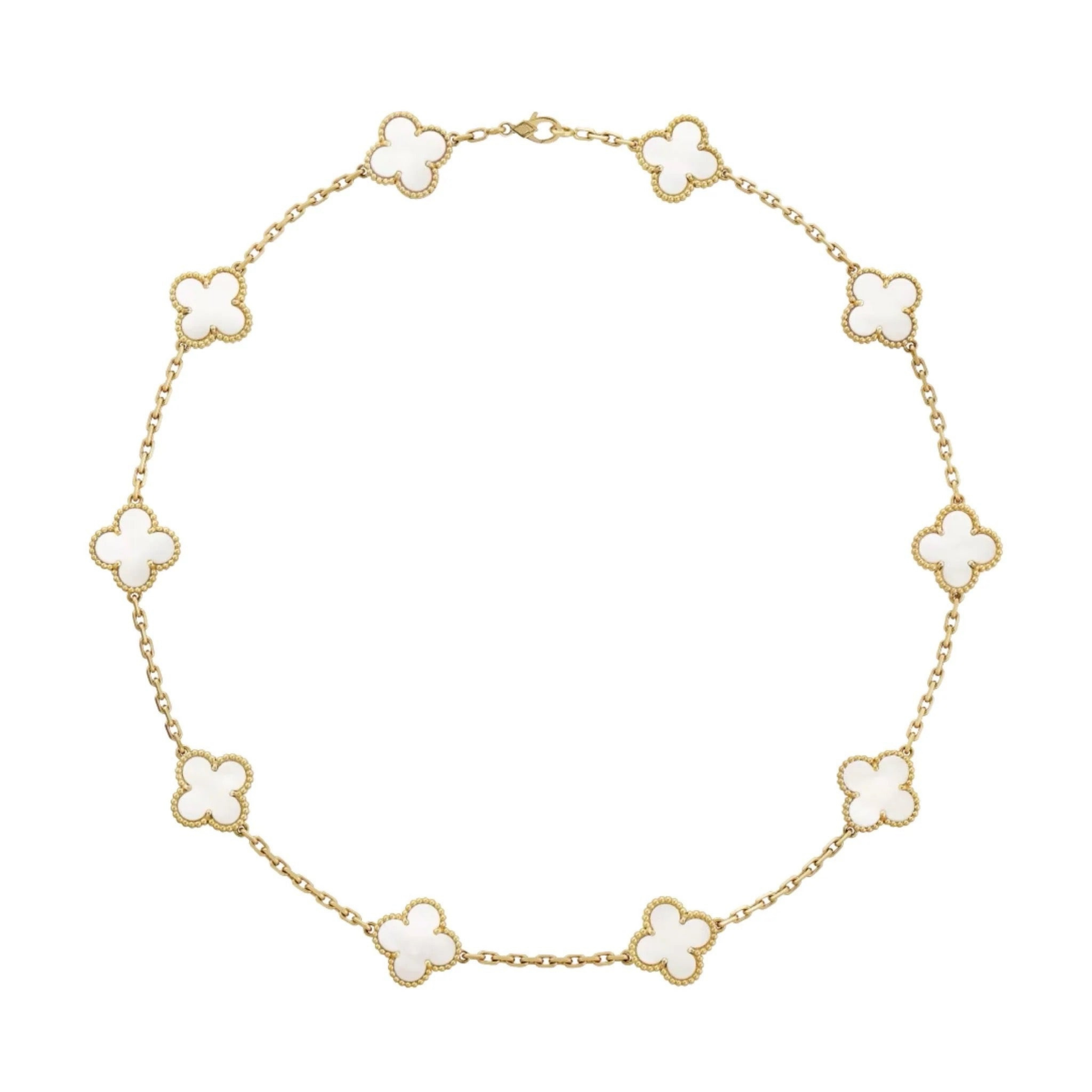 KLEEBLATT HALSKETTEN 10 | WEISSGOLD