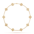 KLEEBLATT DIAMANTHALSKETTE 10 | GOLD