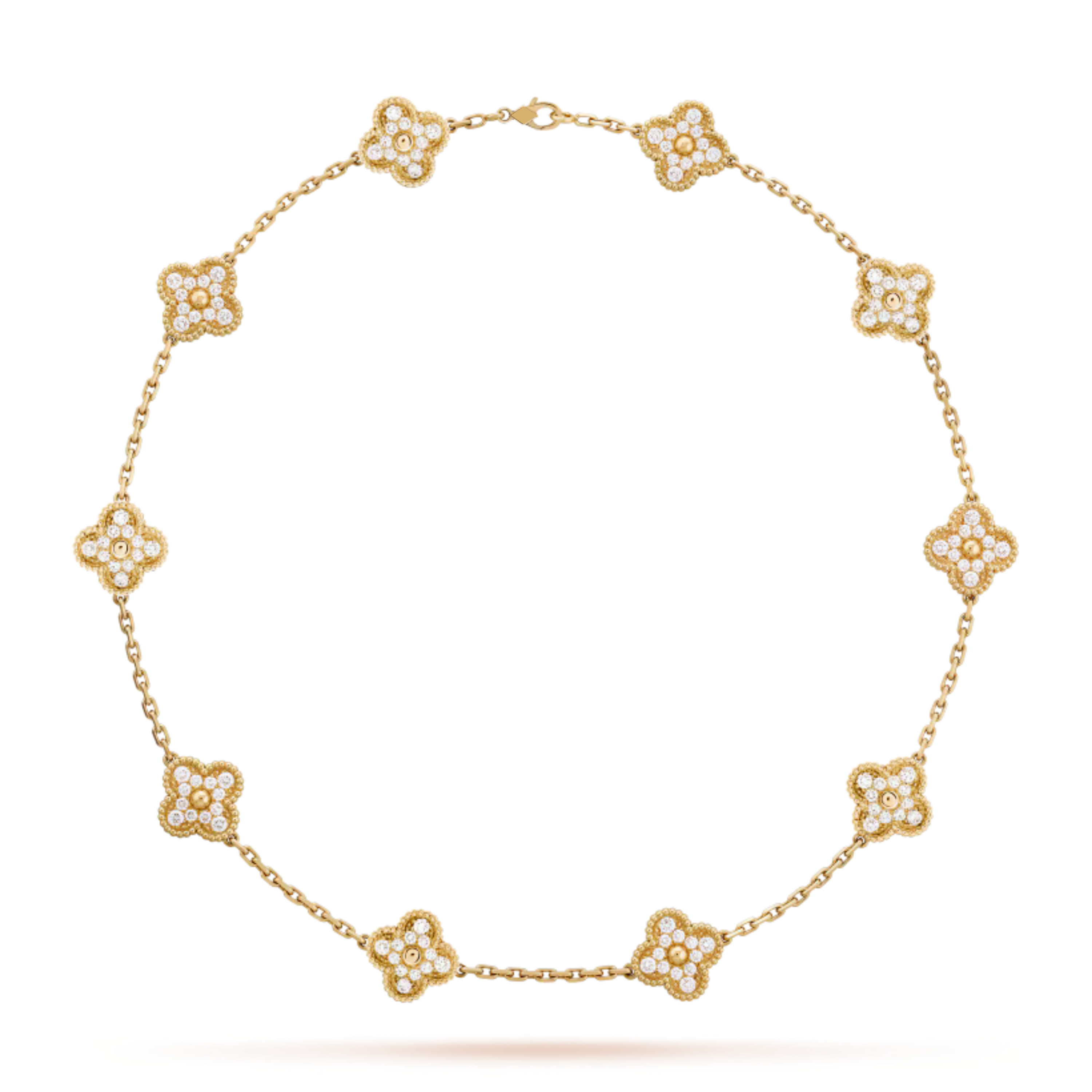 KLEEBLATT DIAMANTHALSKETTE 10 | GOLD