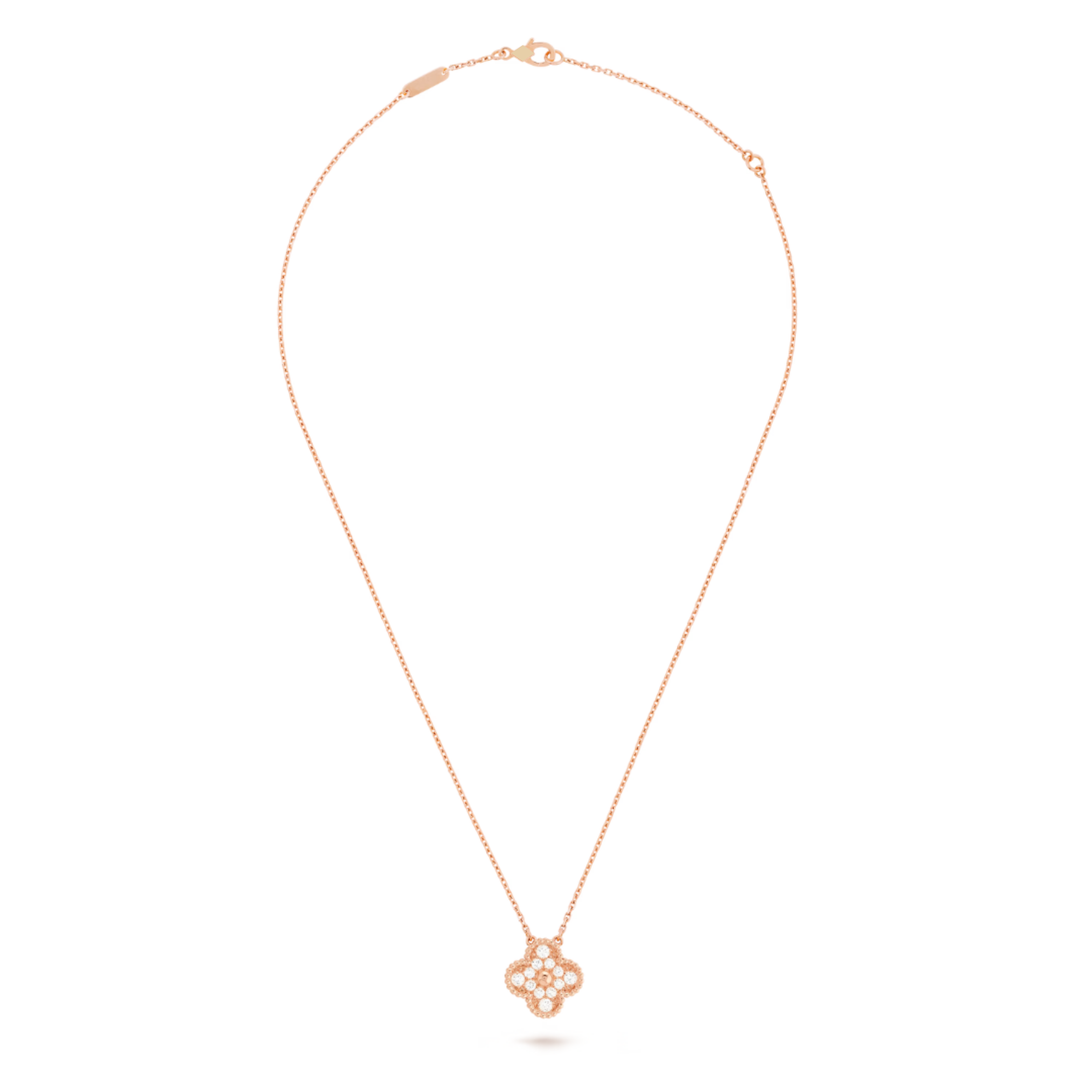 KLEEBLATT DIAMANTHALSKETTE | ROSÉGOLD