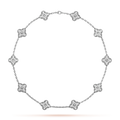 KLEEBLATT DIAMANTHALSKETTE 10 | SILBER
