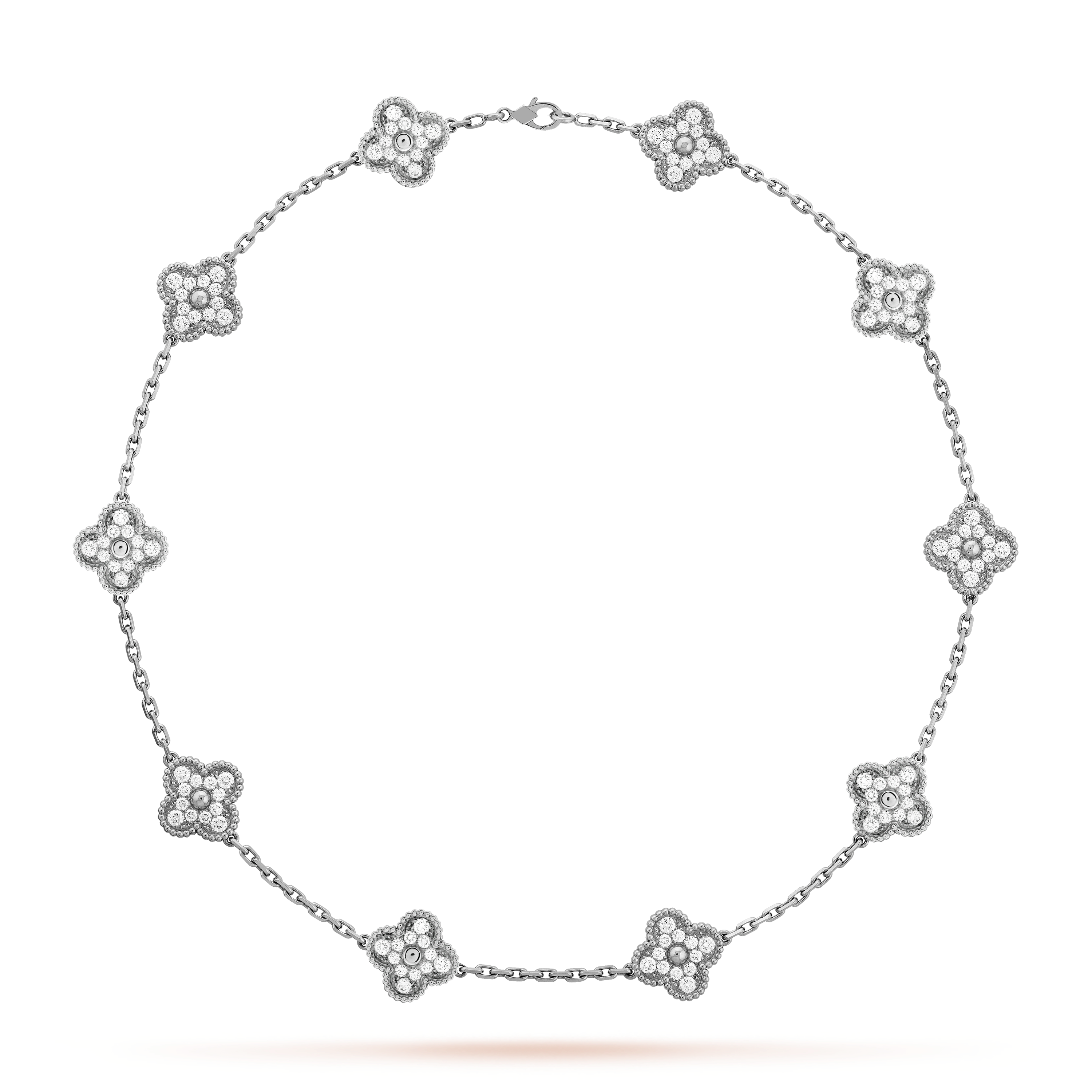KLEEBLATT DIAMANTHALSKETTE 10 | SILBER