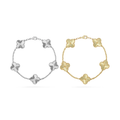 KLEEBLATT ARMBANDSET | GOLD SILBER