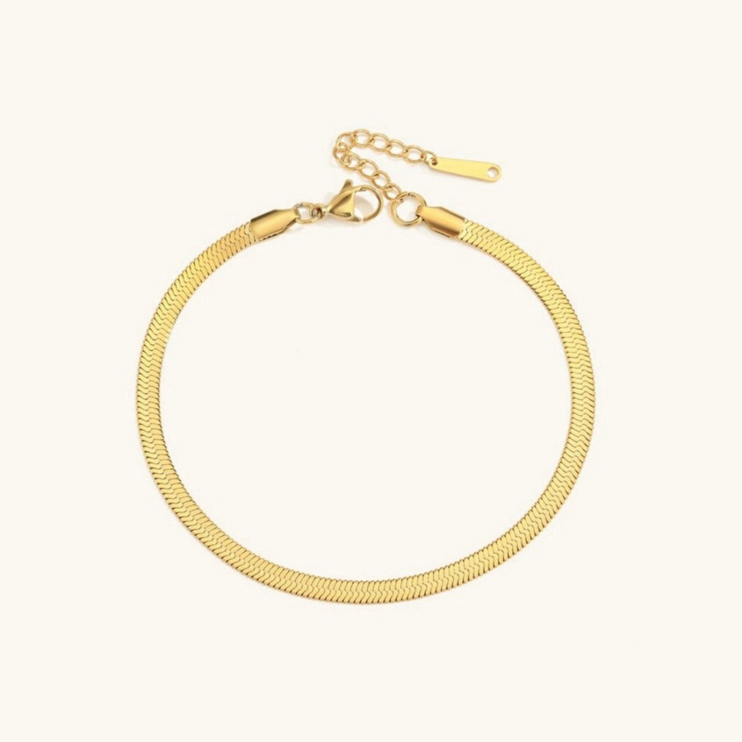 GIA GOLD HERRINGBONE FUSSKETTE