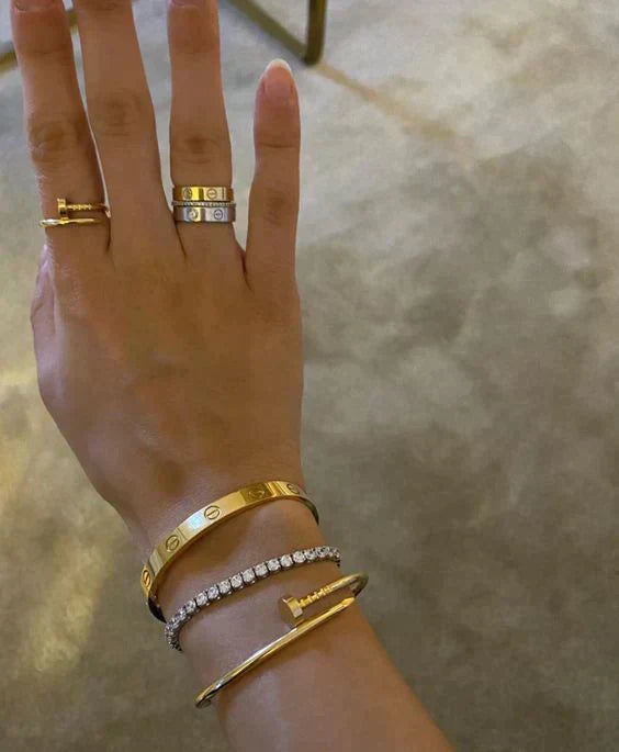 GOLD ROT | STAPELBARES ARMBANDSET