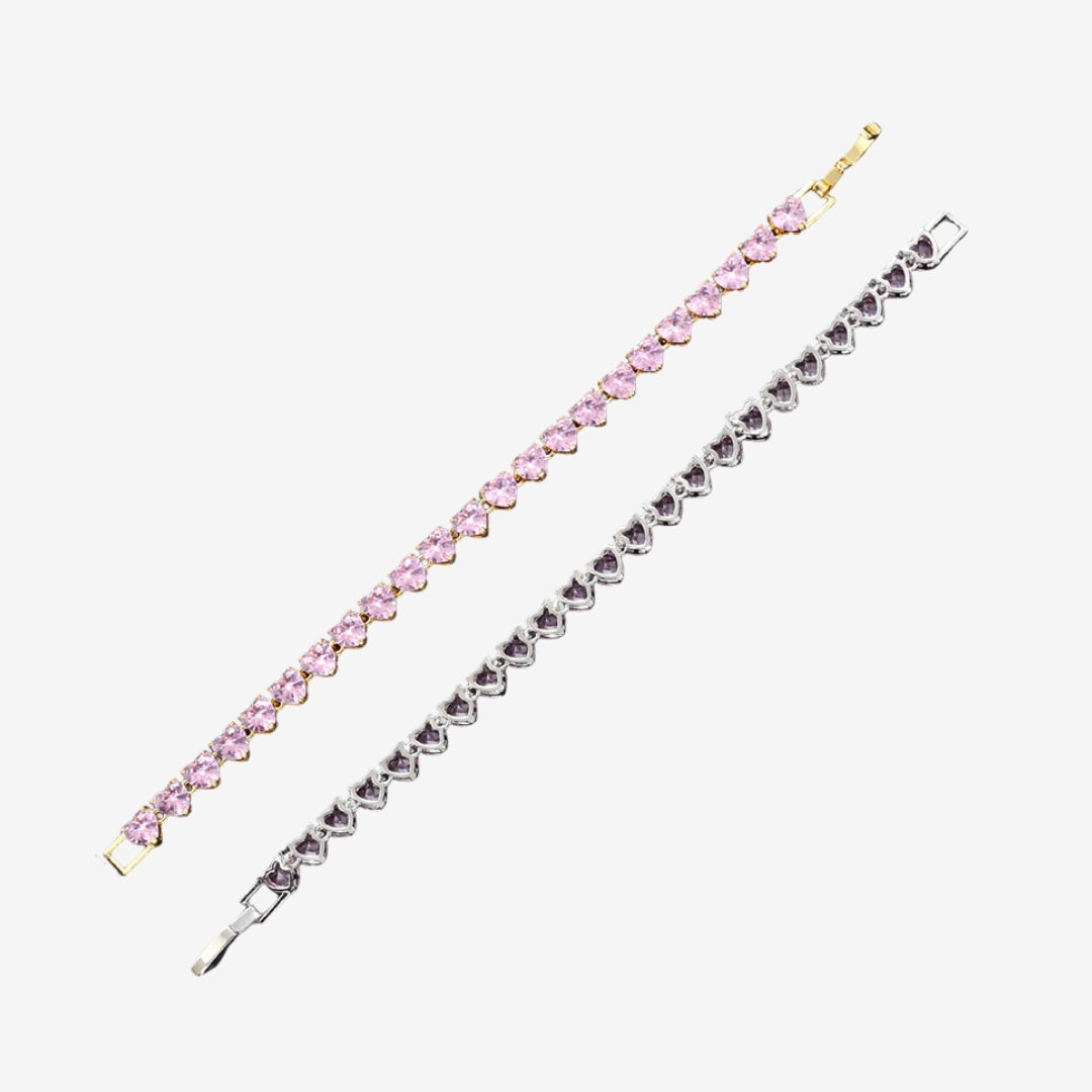 PINKES HERZ TENNIS ARMBAND