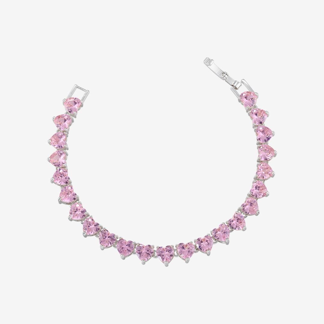 PINKES HERZ TENNIS ARMBAND
