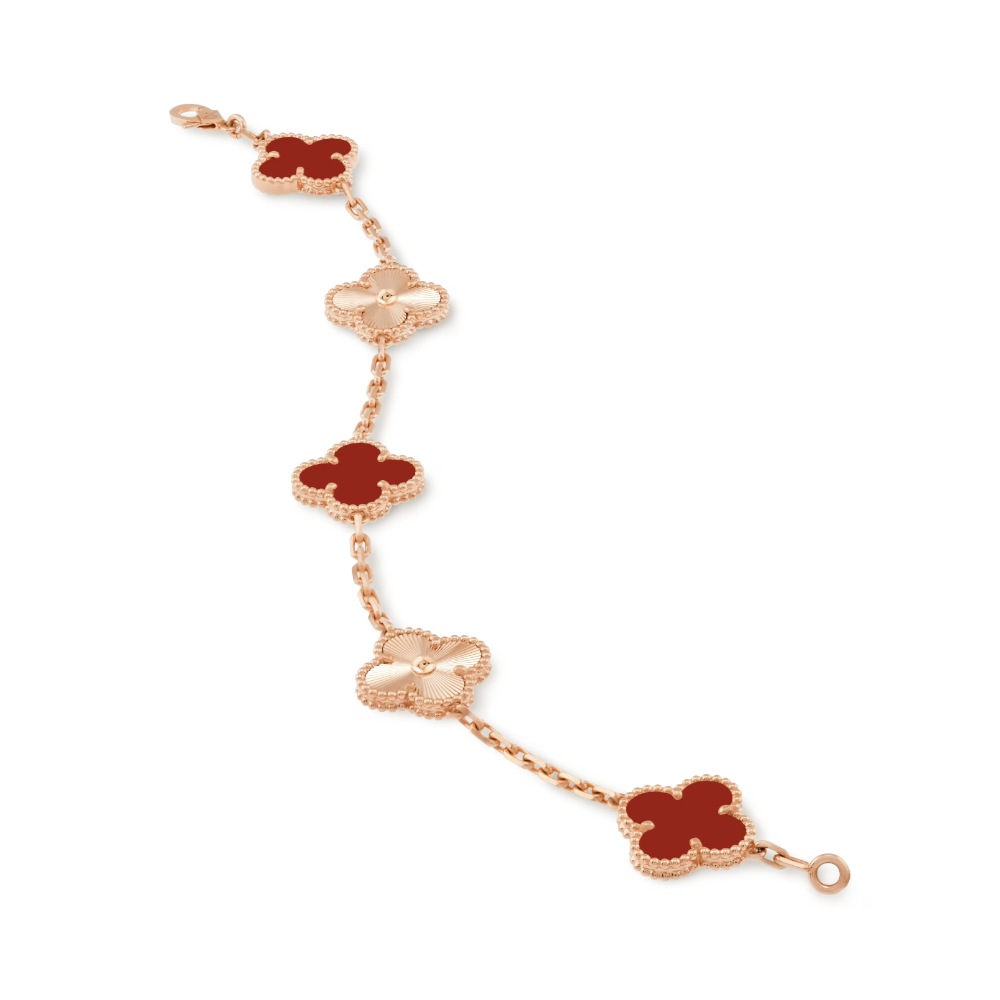 KLEEBLATT ARMBAND | ROTE ROSE GOLD